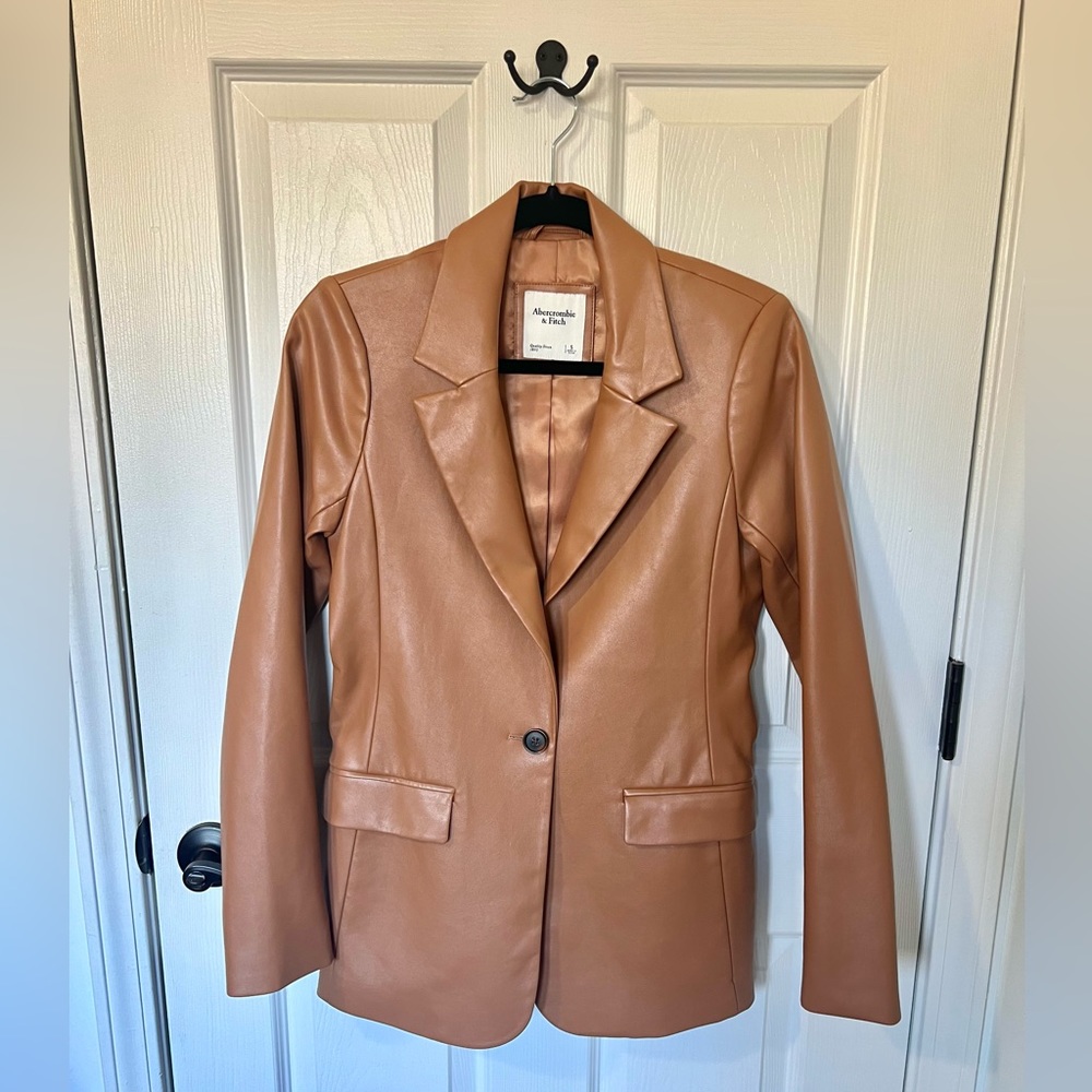 Abercrombie & Fitch Vegan Leather Blazer